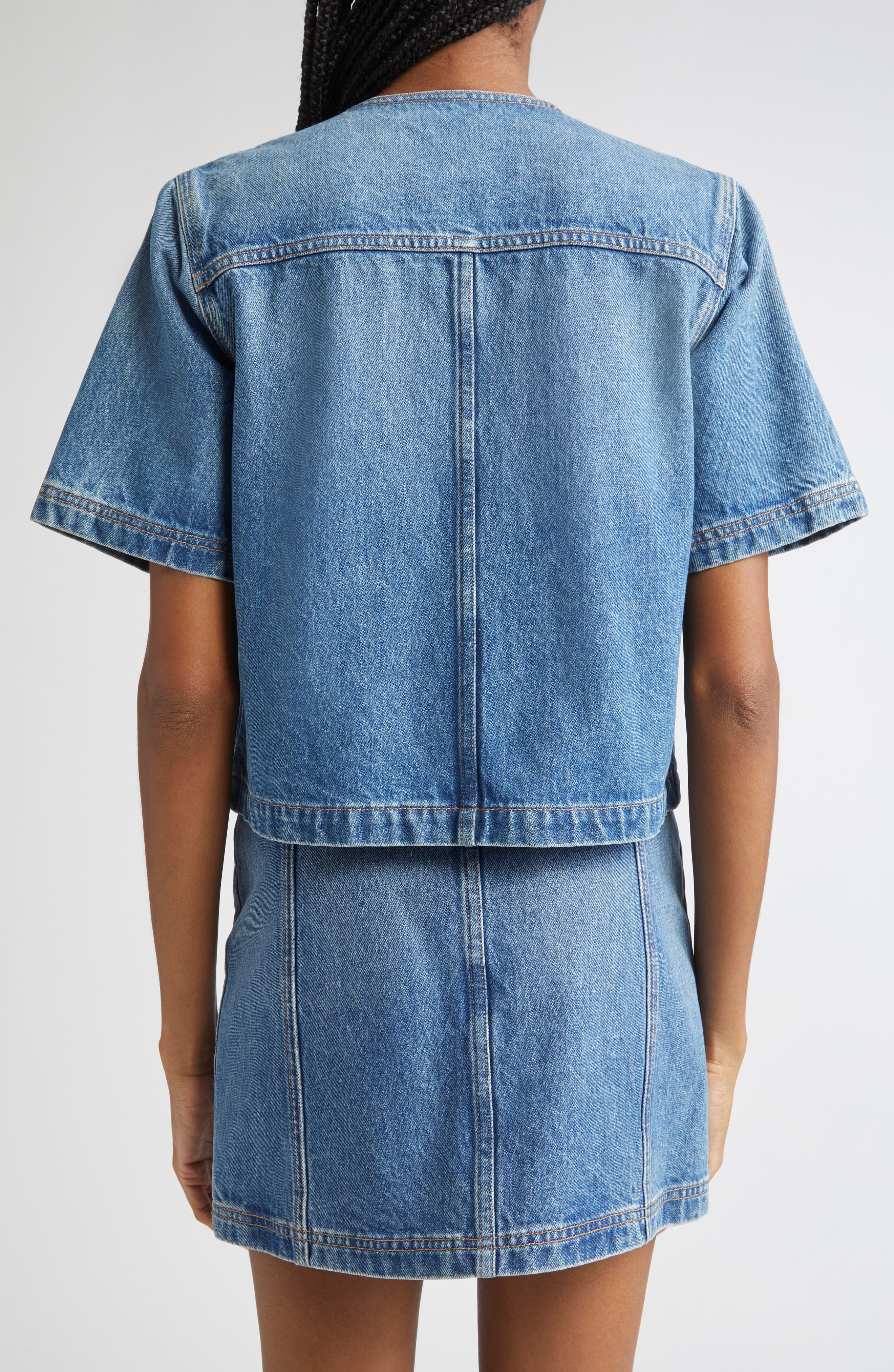 Ulla Johnson The Serge Double Breasted Denim Shirt in Danube at Nordstrom - 2