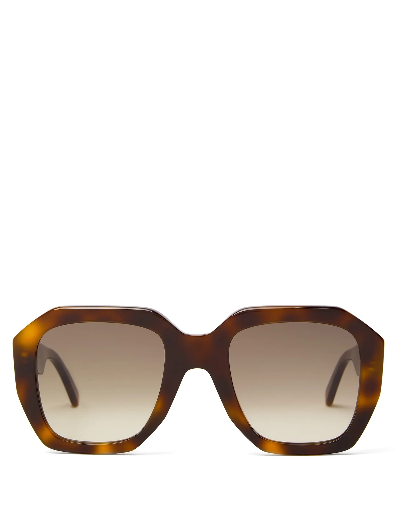 Oversized round tortoiseshell-acetate sunglasses - 1