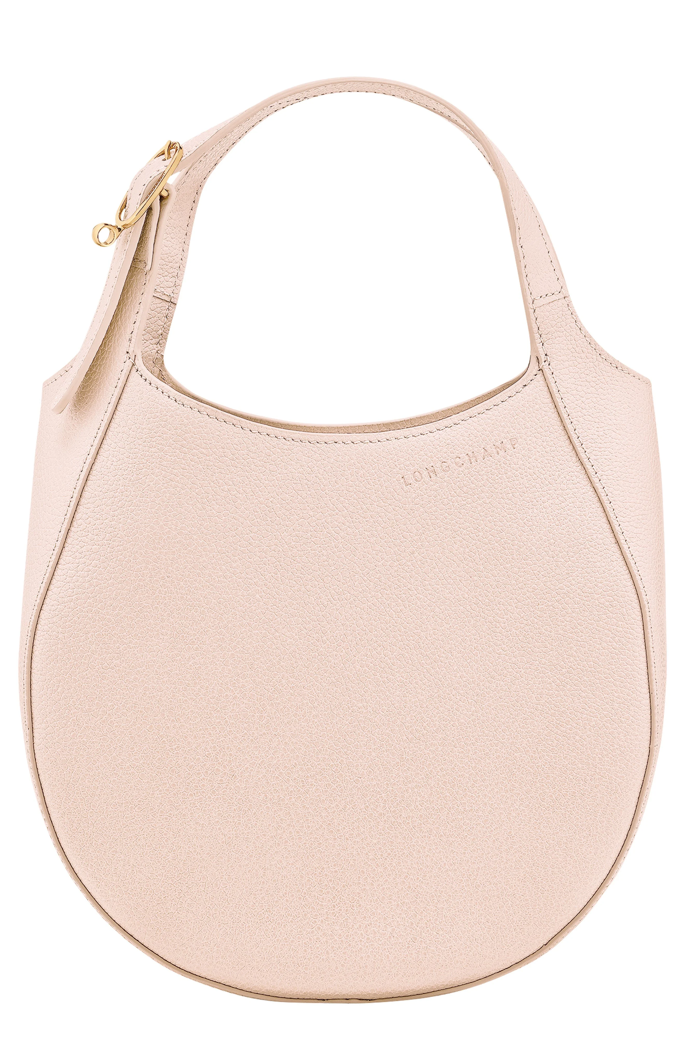 Longchamp Le Foulonné Leather Top Handle Crossbody Bag in Cream at Nordstrom - 1