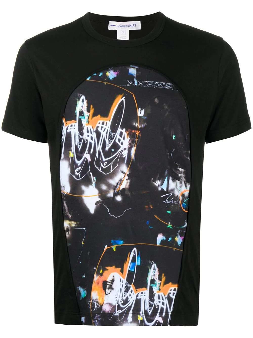 graphic patchwork print T-shirt - 1