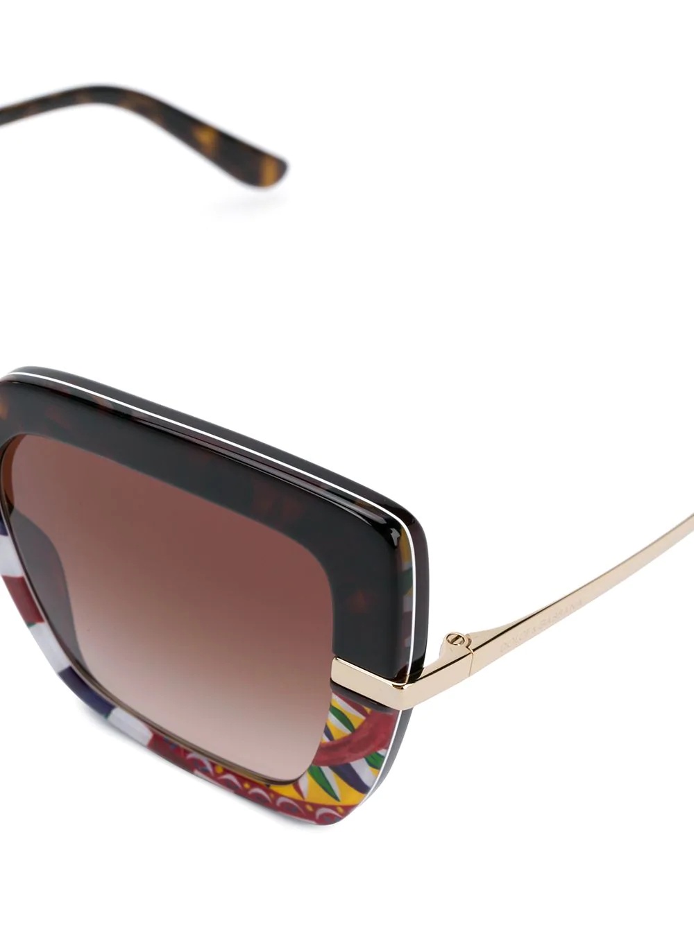 half rim mosaic oversized sunglasses - 3