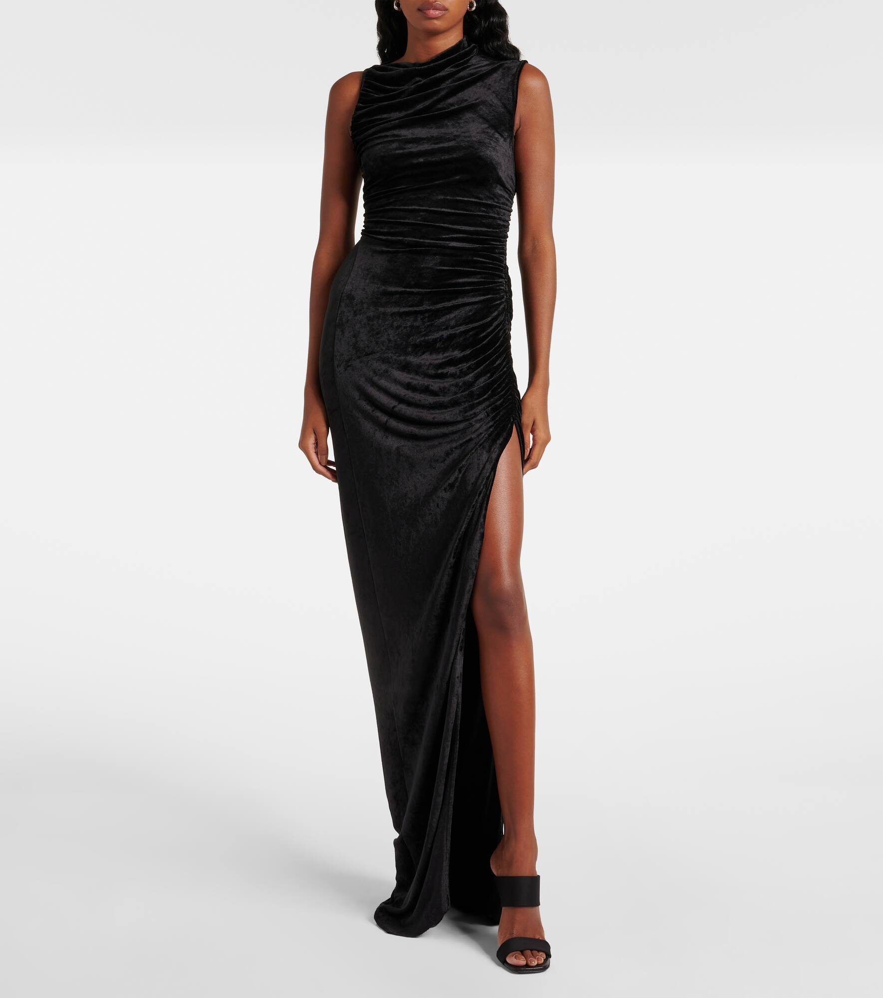 Lilies Svita ruched velvet jersey gown - 2