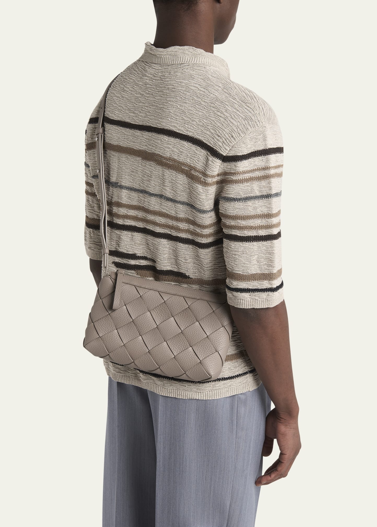 Men's Diago Zip Intreccio Taurillon Messenger Bag - 2
