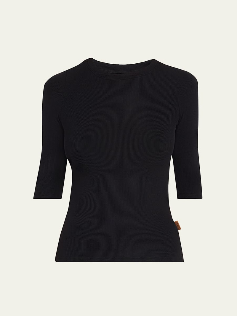 The Rib Elbow-Sleeve Crew T-Shirt 1