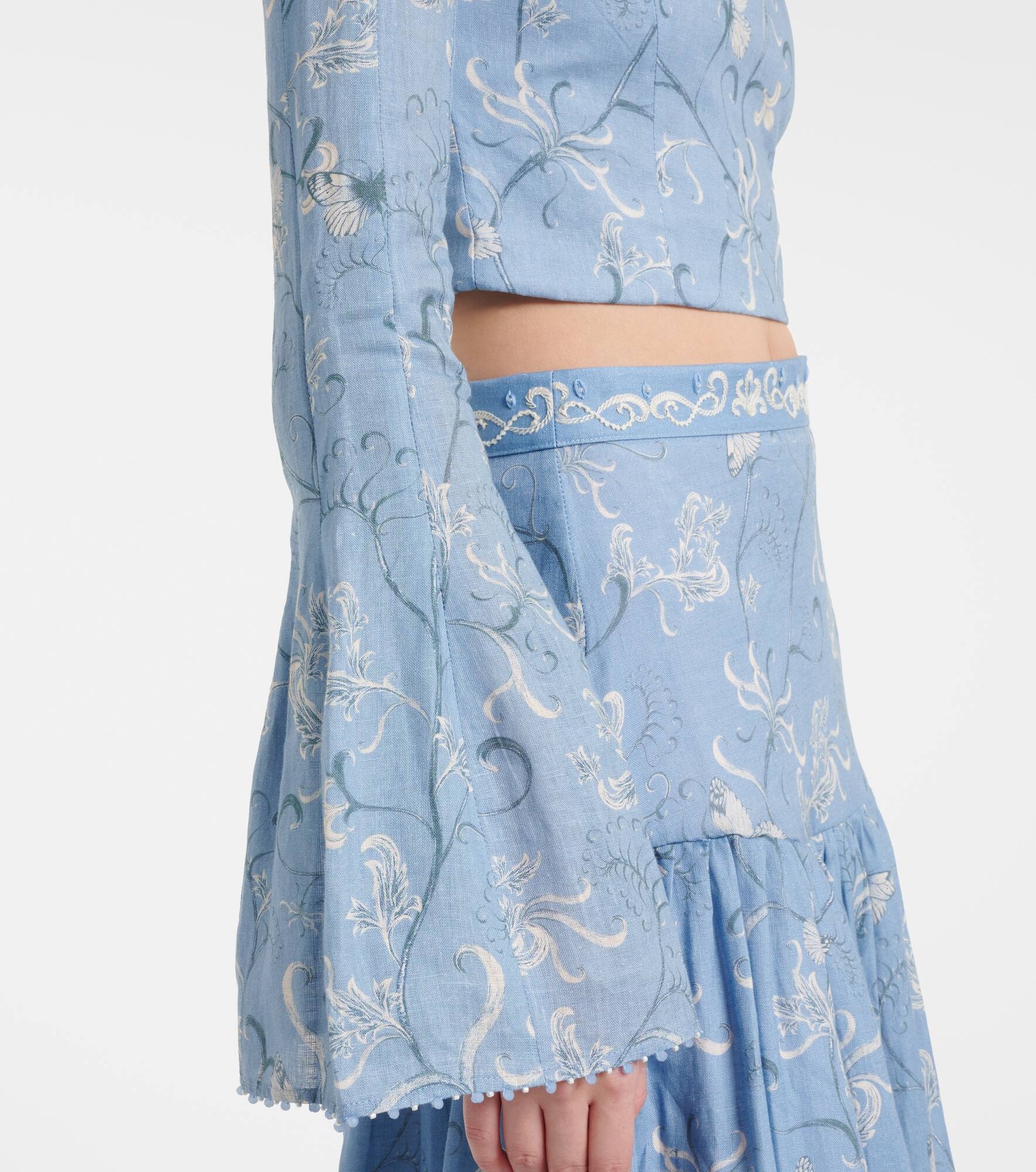 Limoncillo Lymanopoda floral linen crop top - 5