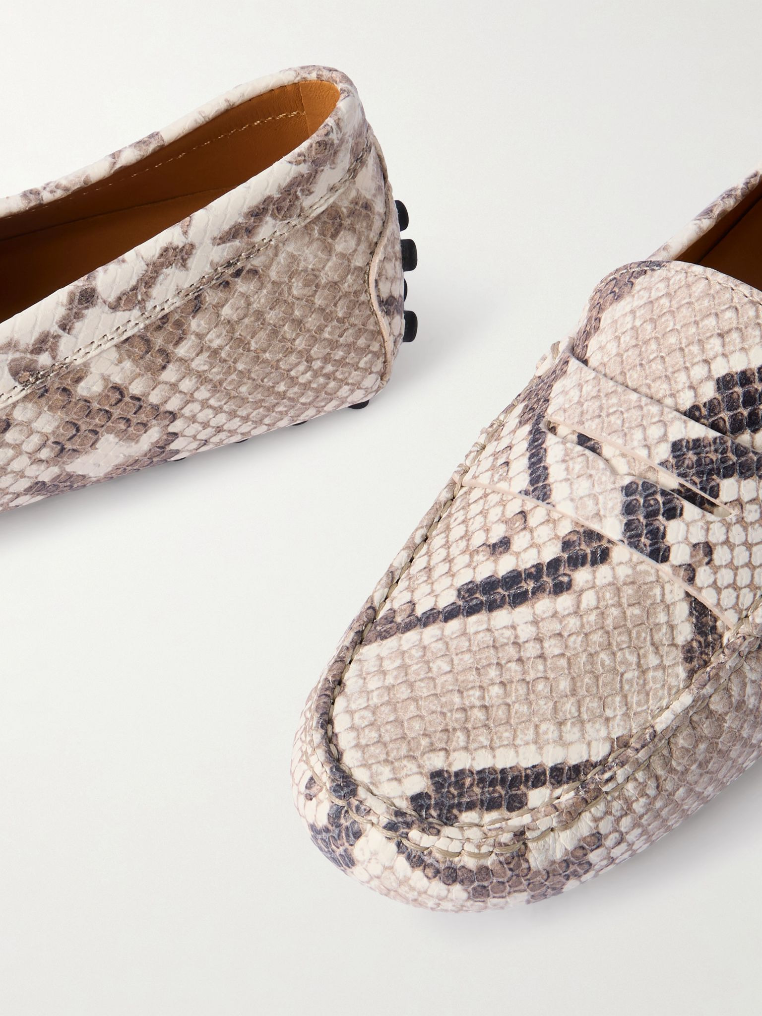 Gommino snake-effect leather loafers Snake print - 4