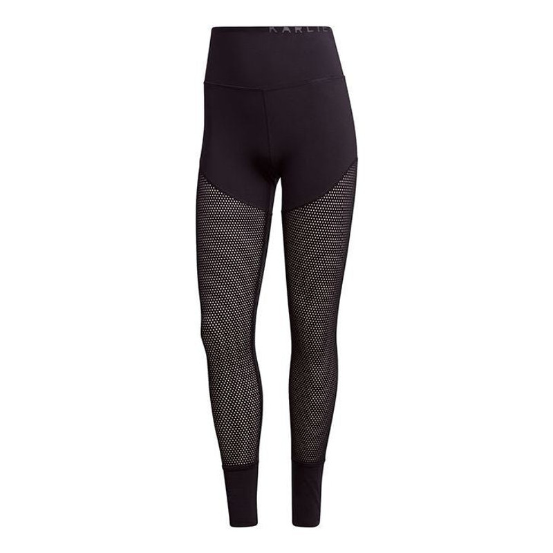 (WMNS) adidas Mesh Hw L Tight Gym Sports Training High Waist Leggings Black GI8582 - 1