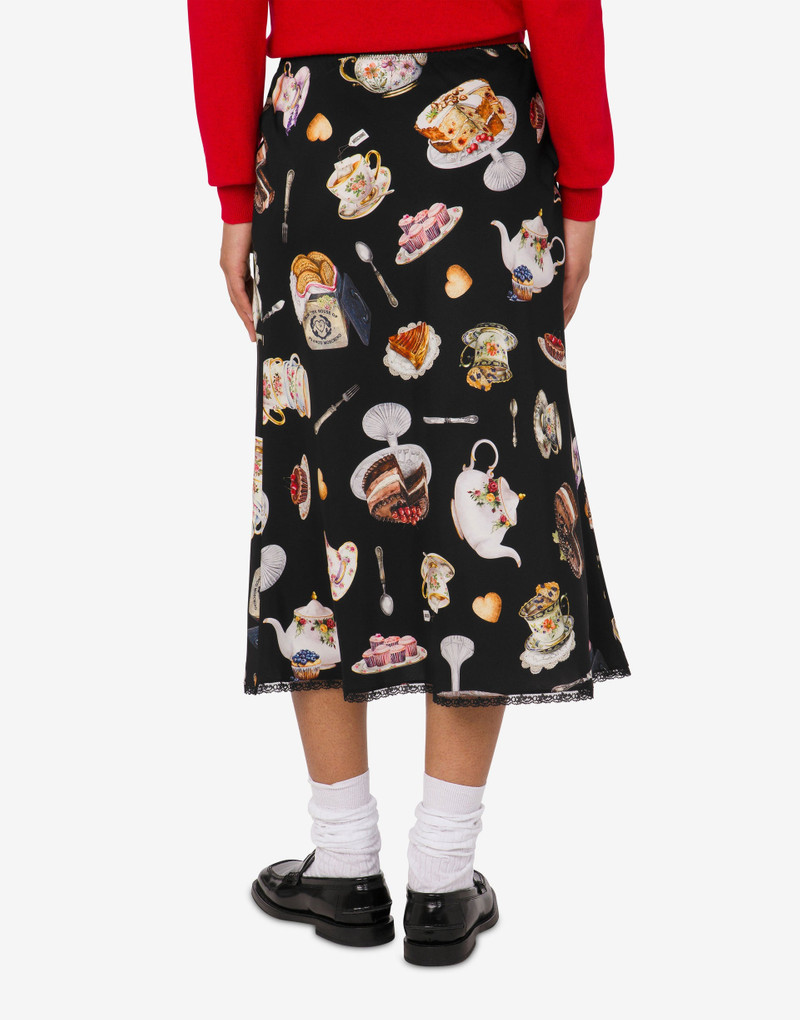 PRINTED SILK SATIN SKIRT 3