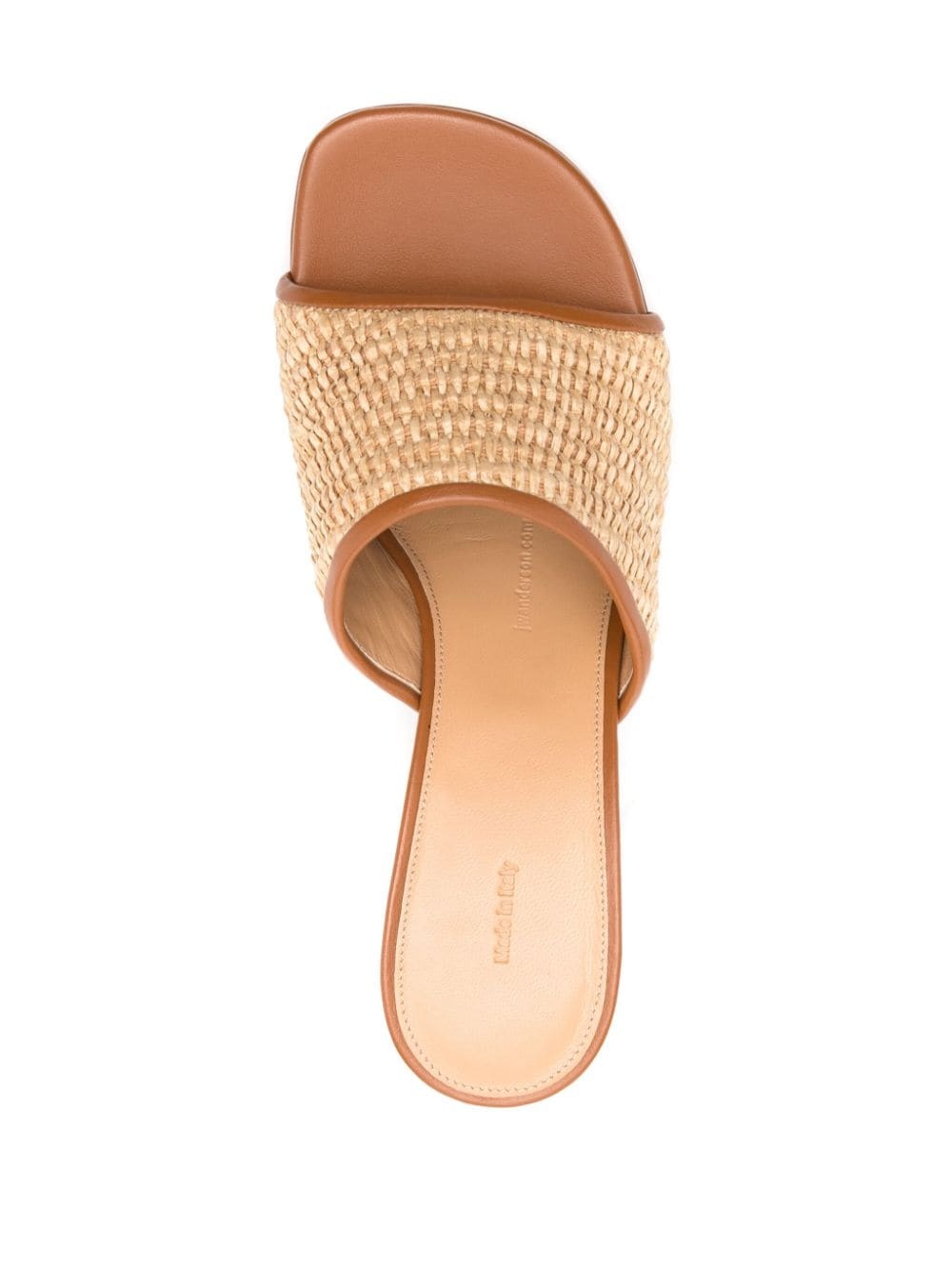 80mm chain-heel raffia mules - 4