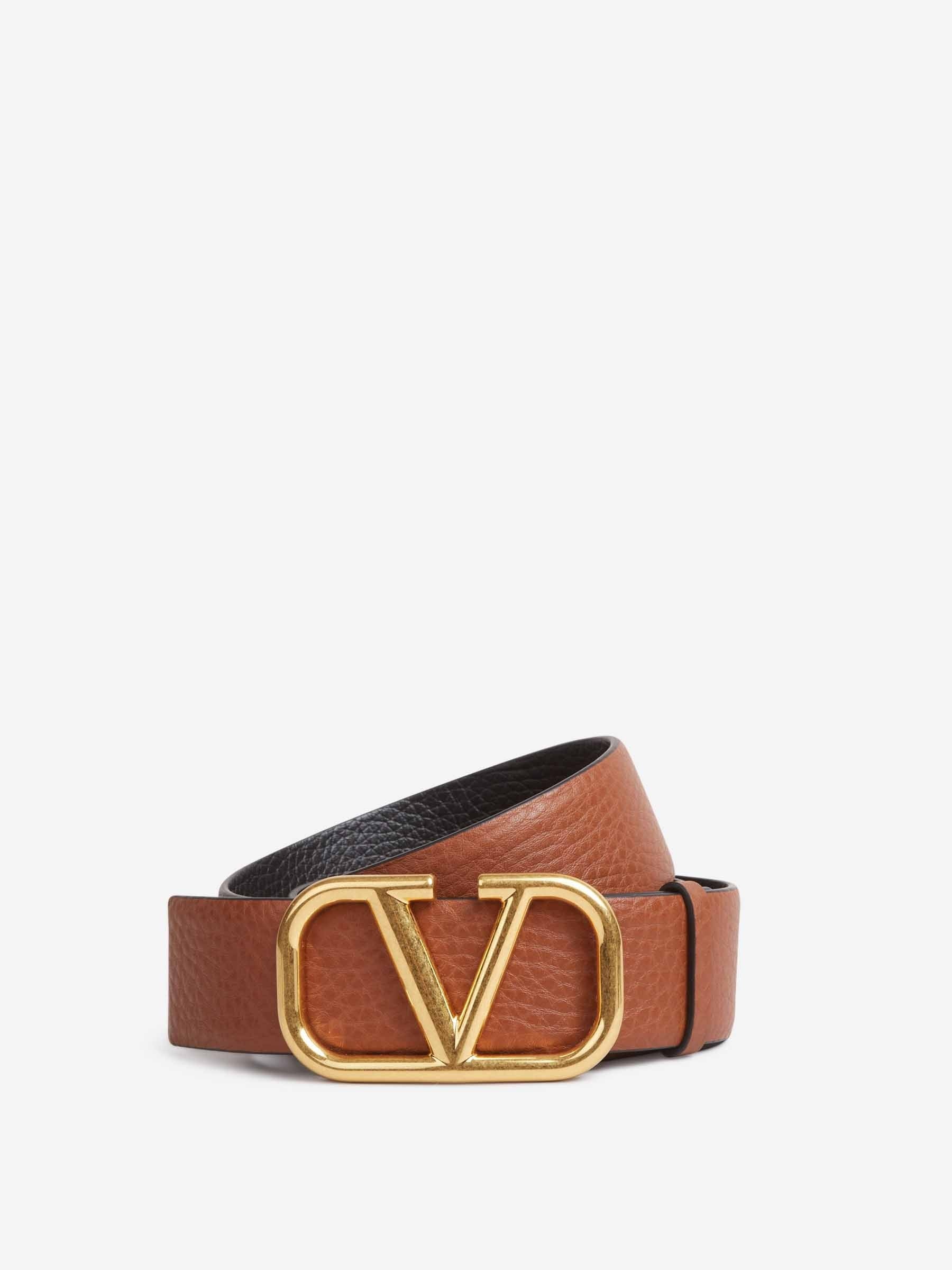 VLOGO LEATHER BELT - 1