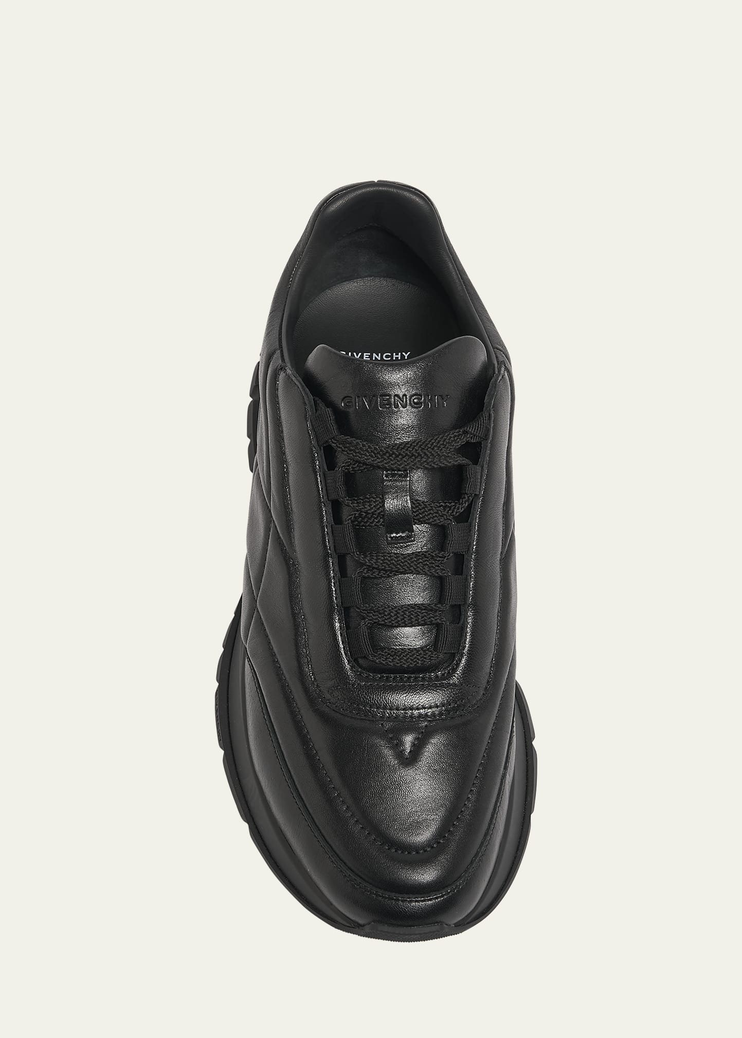 Men's Tonal Leather Low-Top Sneakers - 5