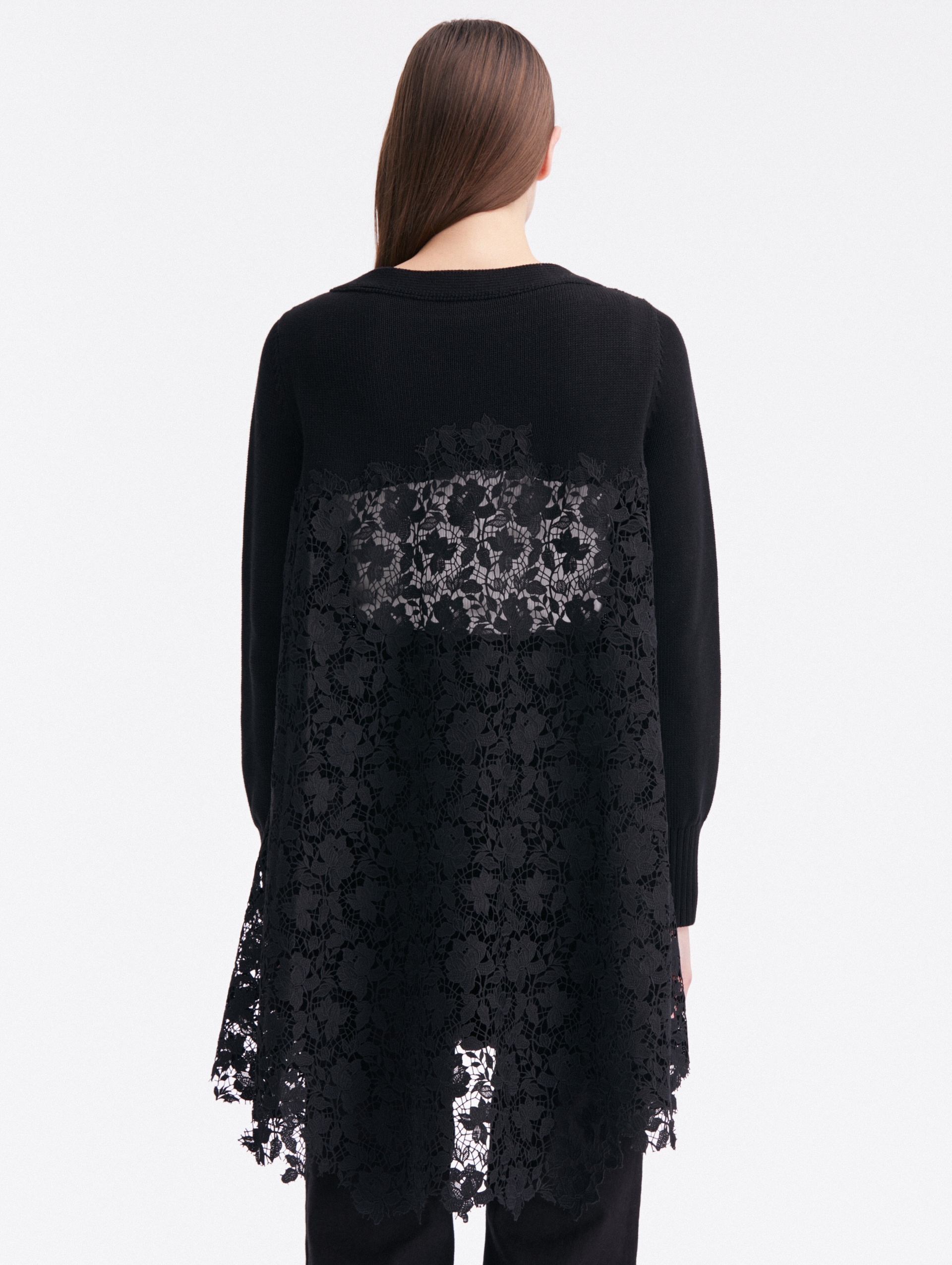 GARDENIA GUIPURE LACE LONG CARDIGAN - 3