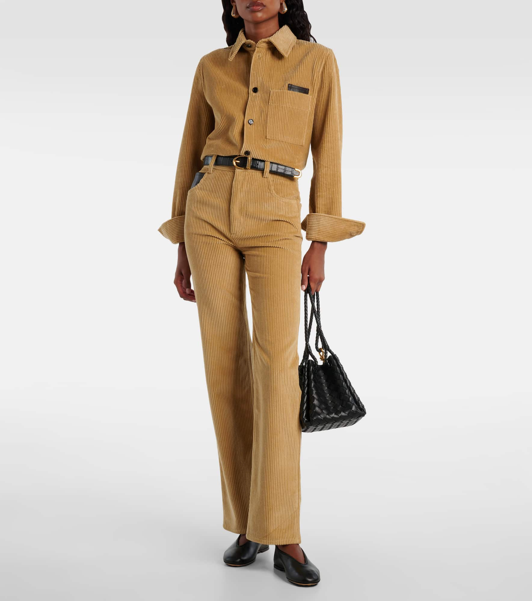 Cotton corduroy flared pants - 2