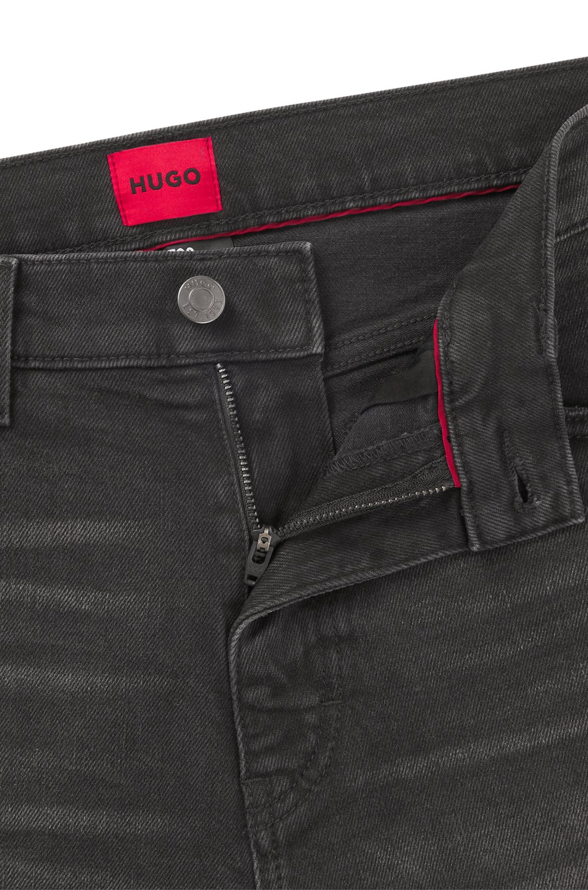 SLIM-FIT JEANS IN BLACK STRETCH DENIM - 6
