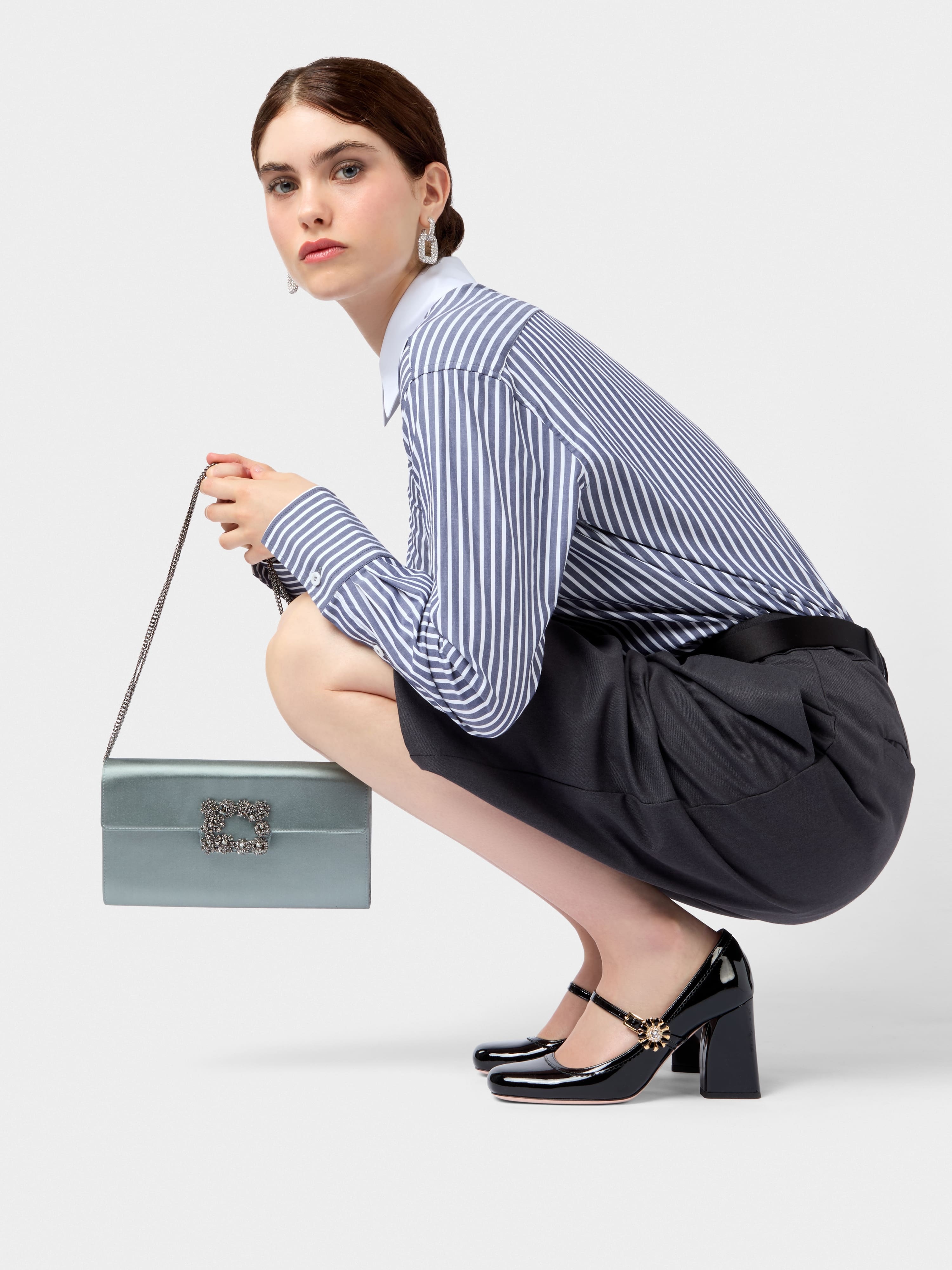 Efflorescence Clutch in satin - 8