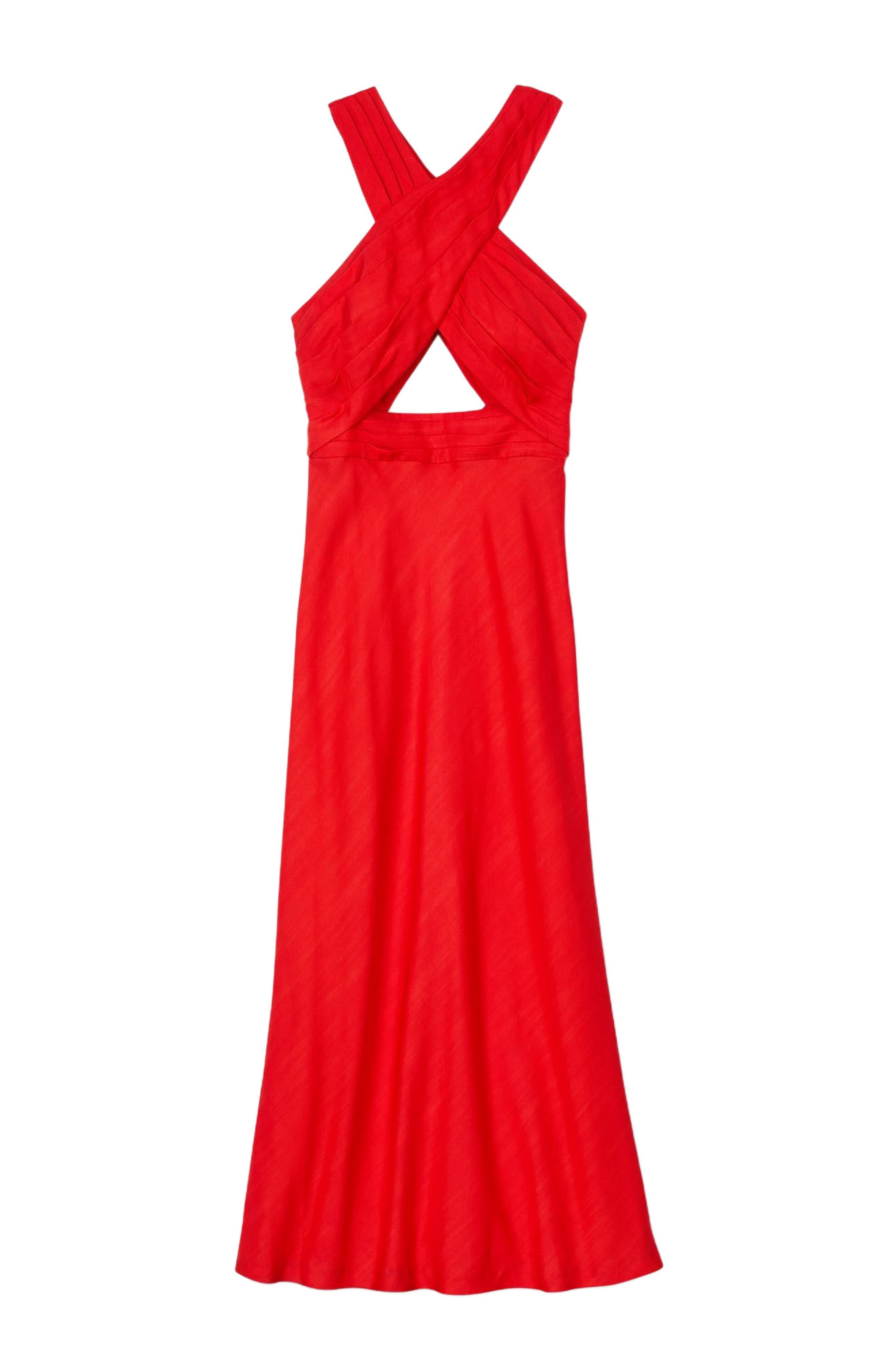 SANDRO Long wraparound dress in Red at Nordstrom - 6