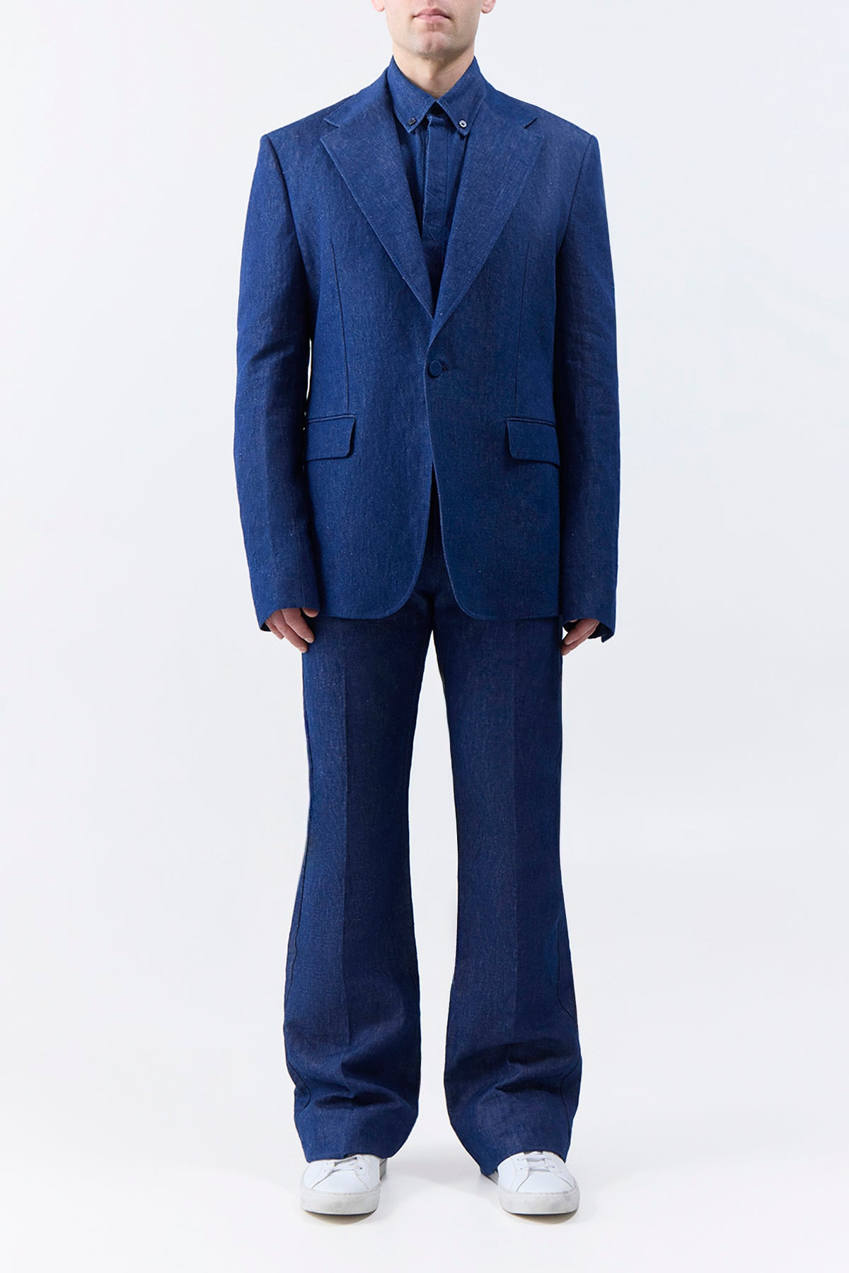 Leiva Blazer in Recycled Cotton Linen Denim - 3