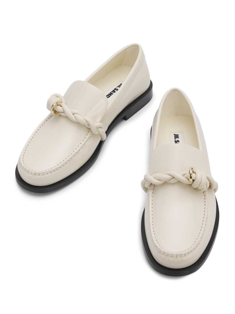 Women's Braided-Design Leather Loafers - Eggshell 4