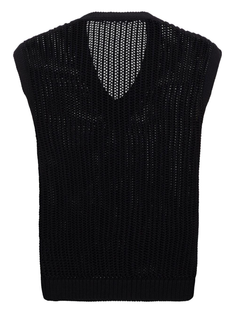 open-knit vest - 2