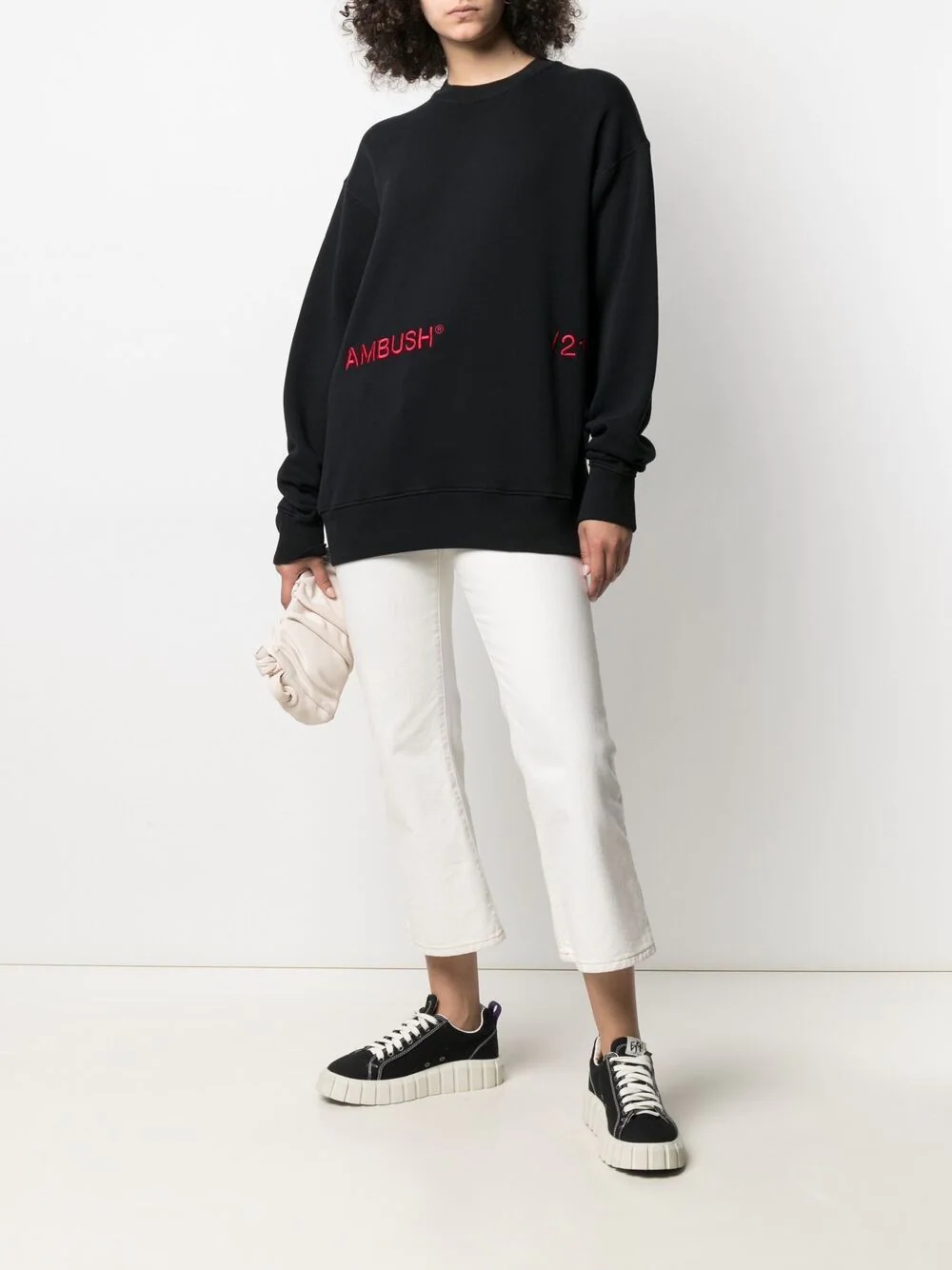 embroidered-logo sweatshirt - 3