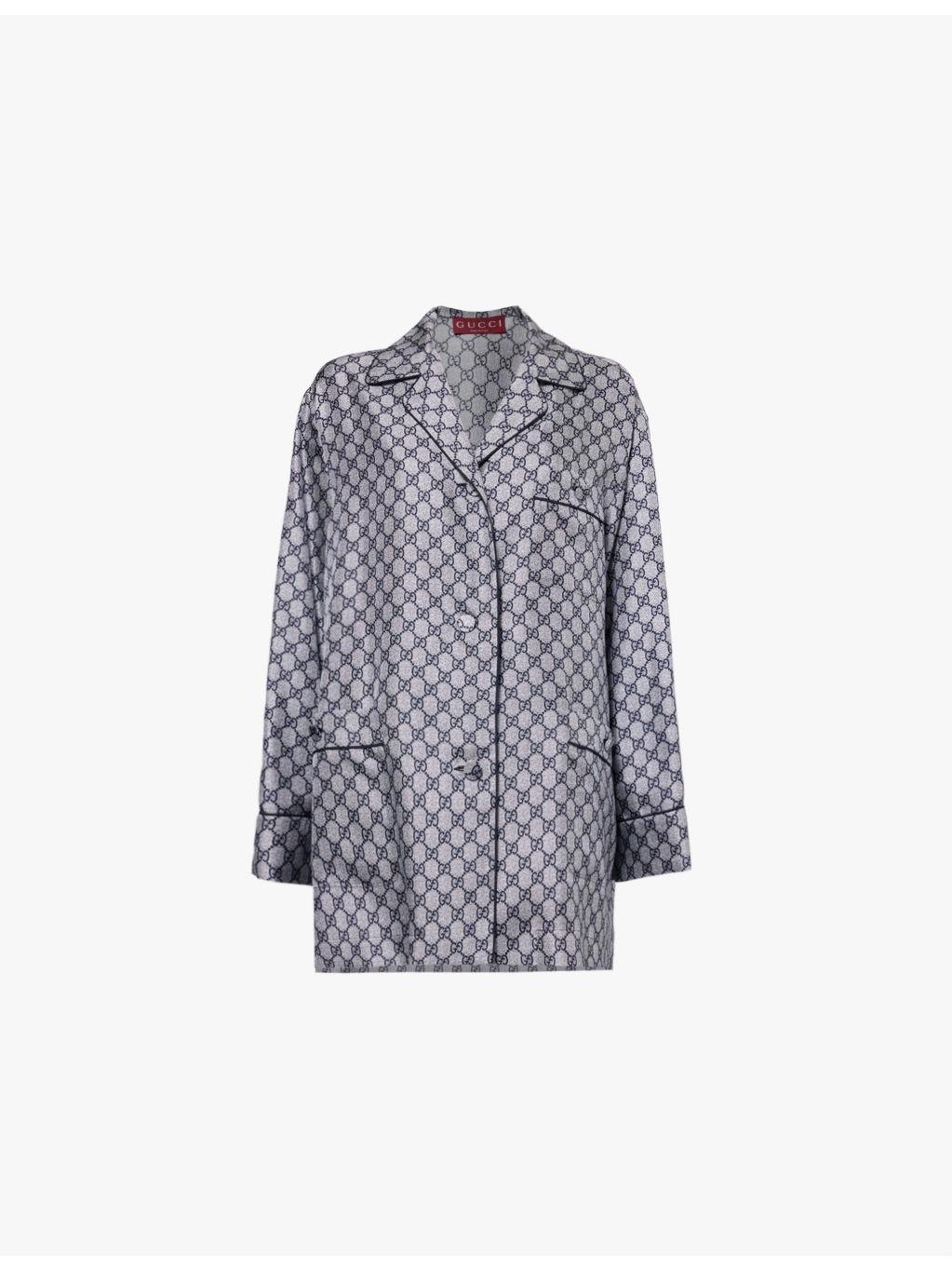 GG Supreme oversized-fit silk shirt - 1