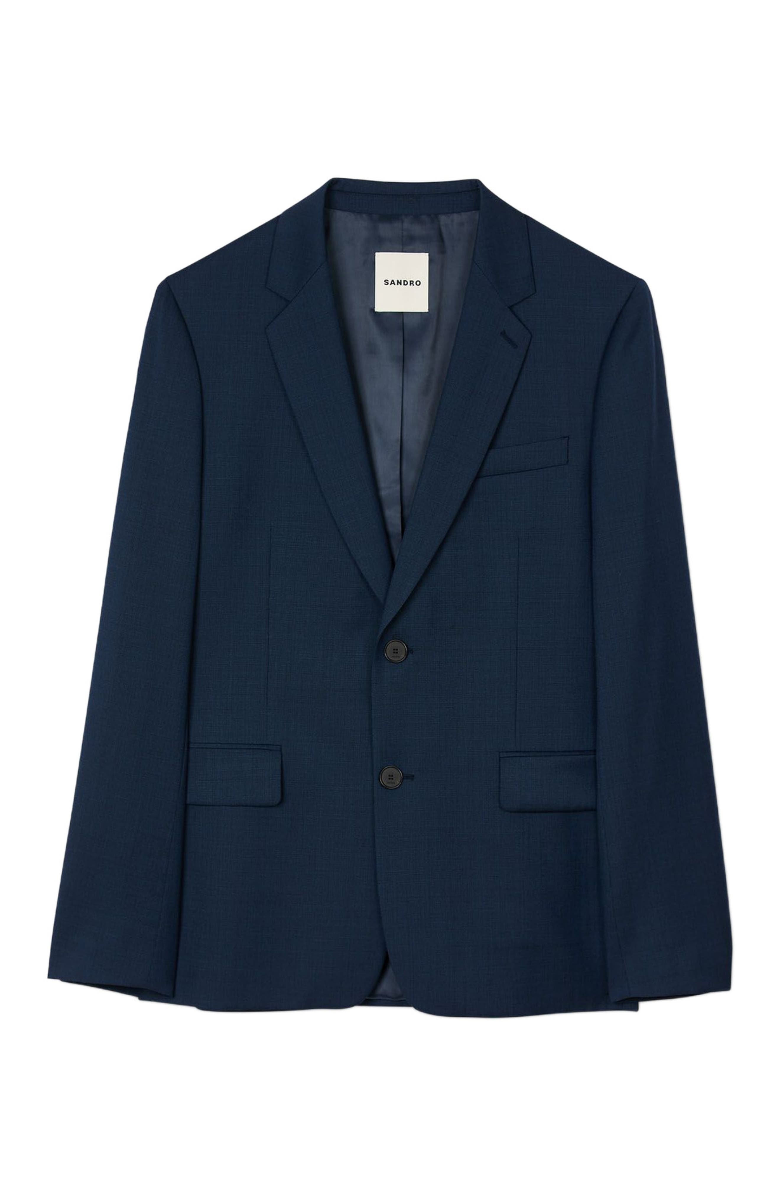 SANDRO Wool suit jacket in Royal Blue at Nordstrom - 5