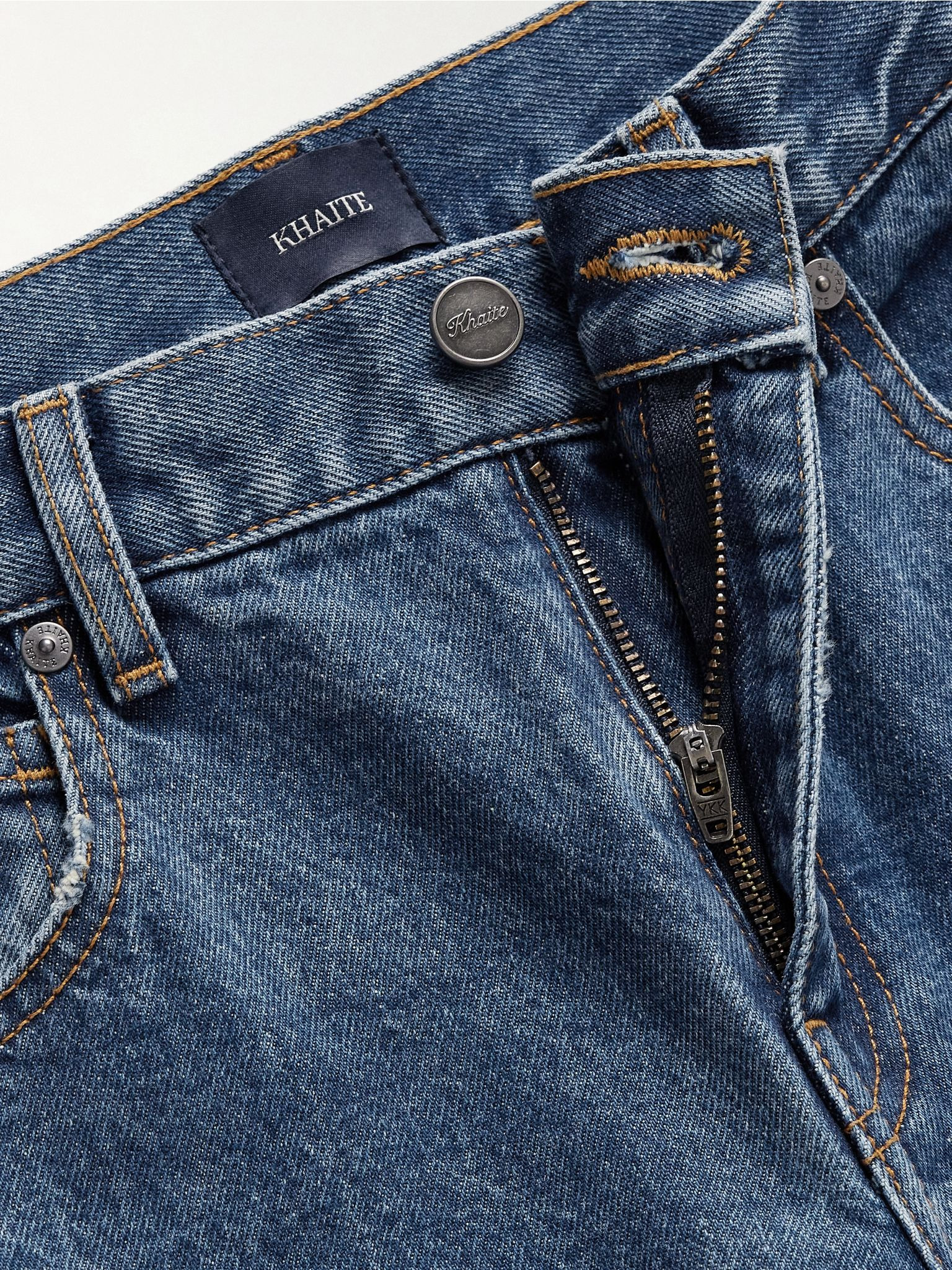 Kerrie distressed low-rise straight-leg jeans Blue - 5