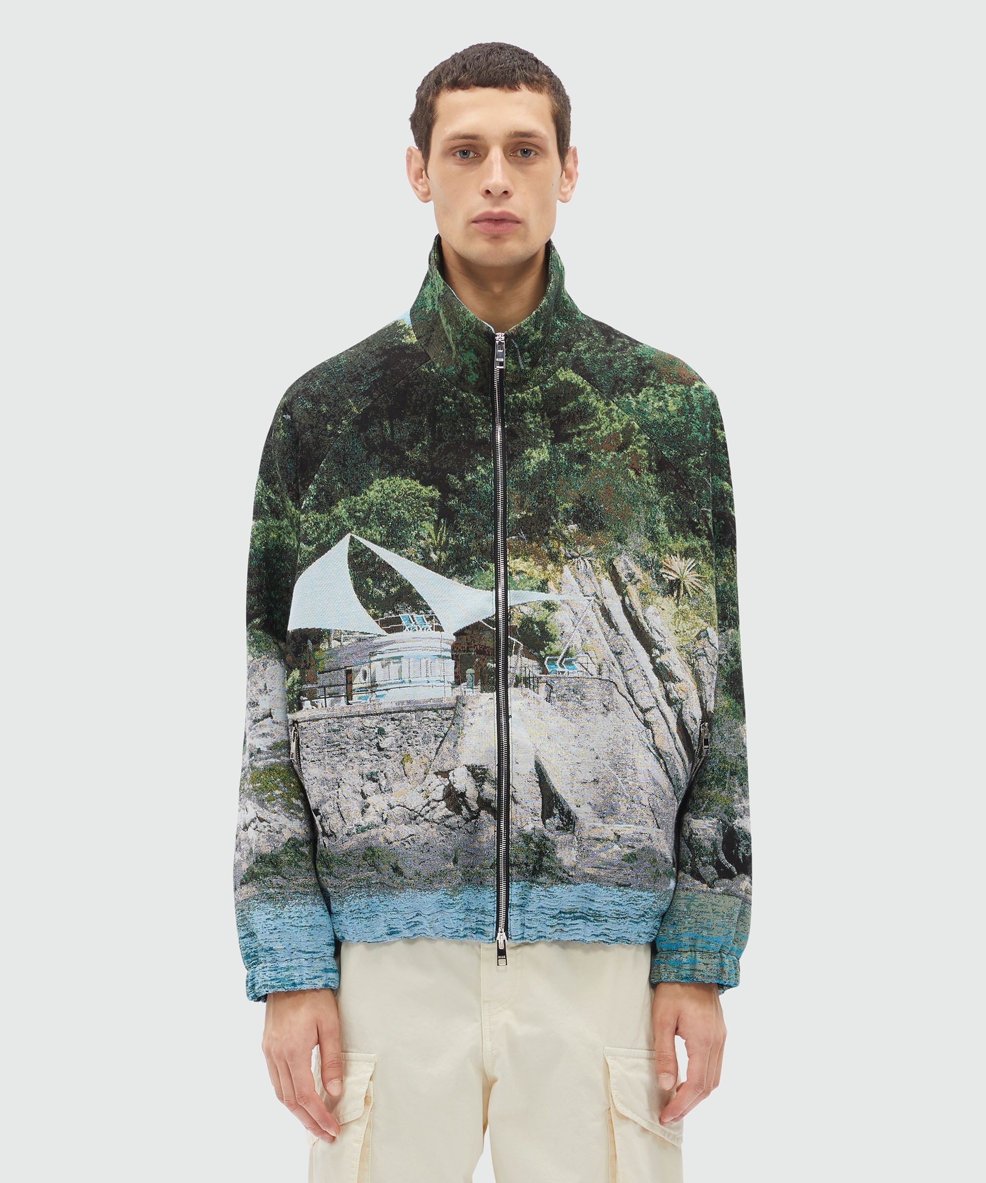 Jacquard jacket with "La Vedetta" MSGM graphics - 2