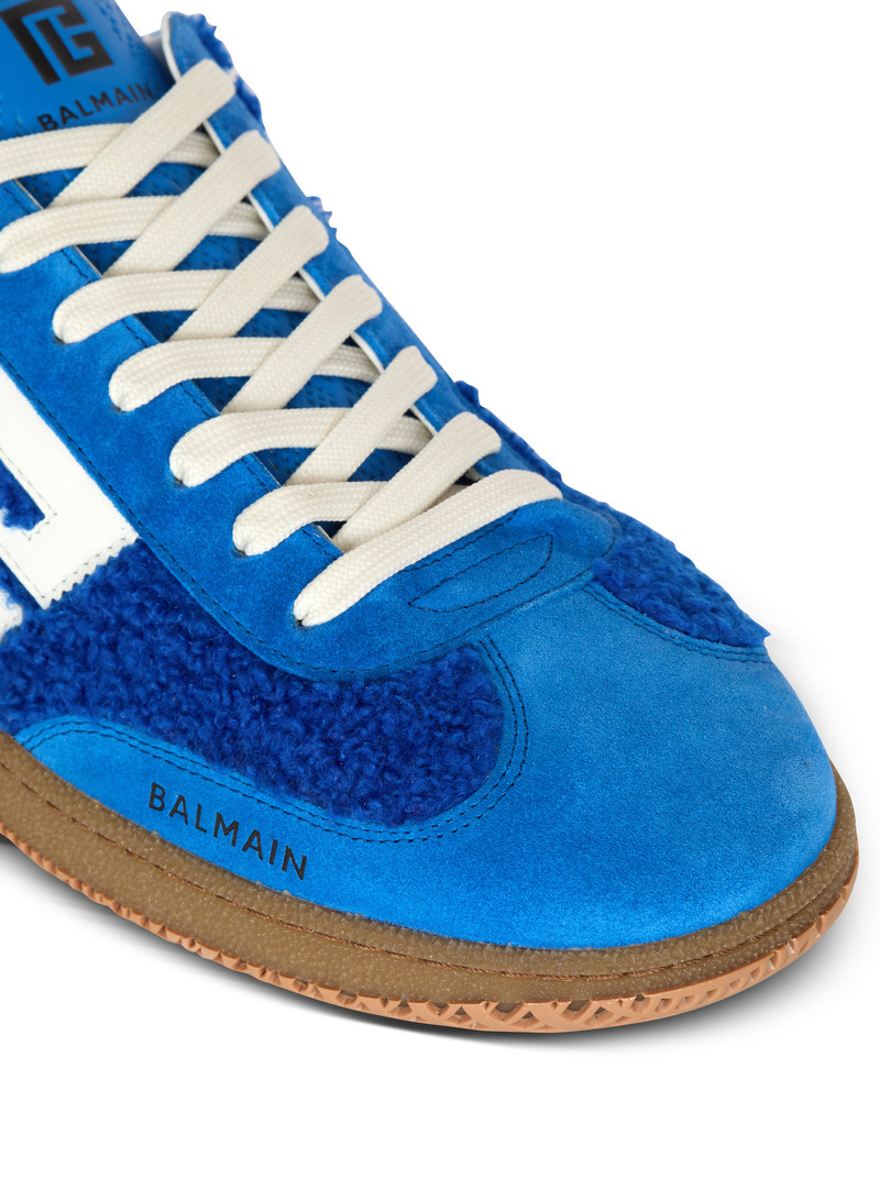 Suede and bouclé Balmain Swan trainers 7