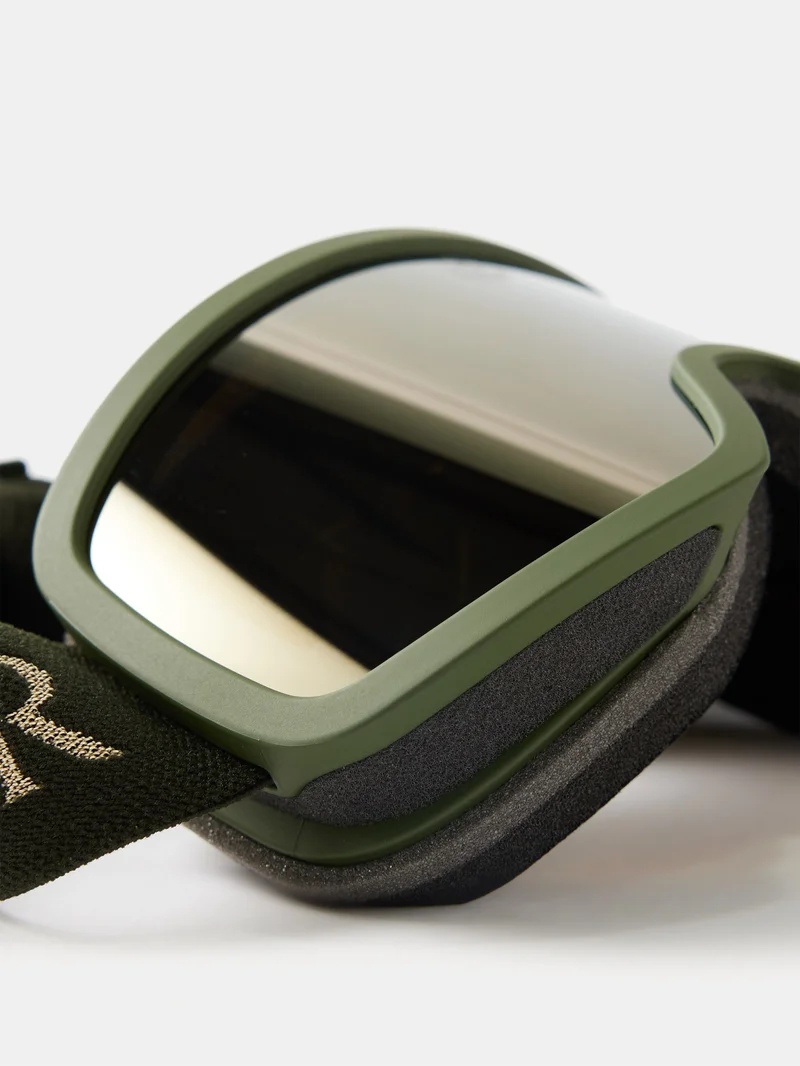 Green Injected mask ski goggles, Moncler