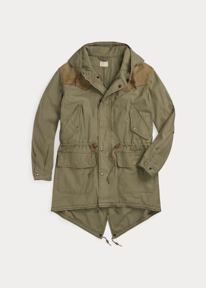 Leather-Yoke Sateen Parka 1