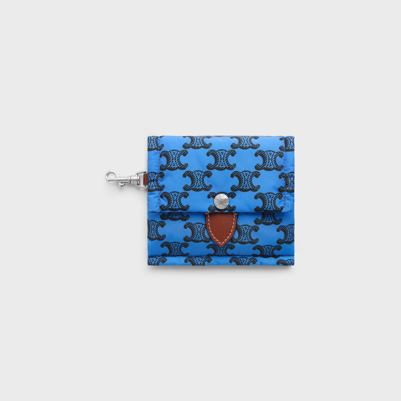 KEYRING CARD HOLDER CELINE PADDED IN NYLON AND CALFSKIN 1