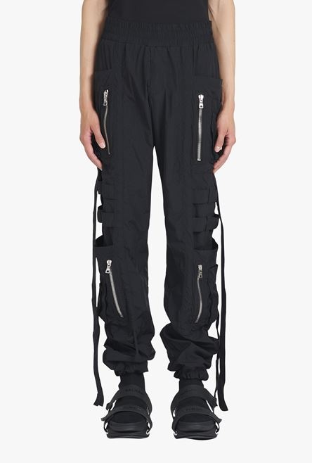 Black nylon cargo pants - 4