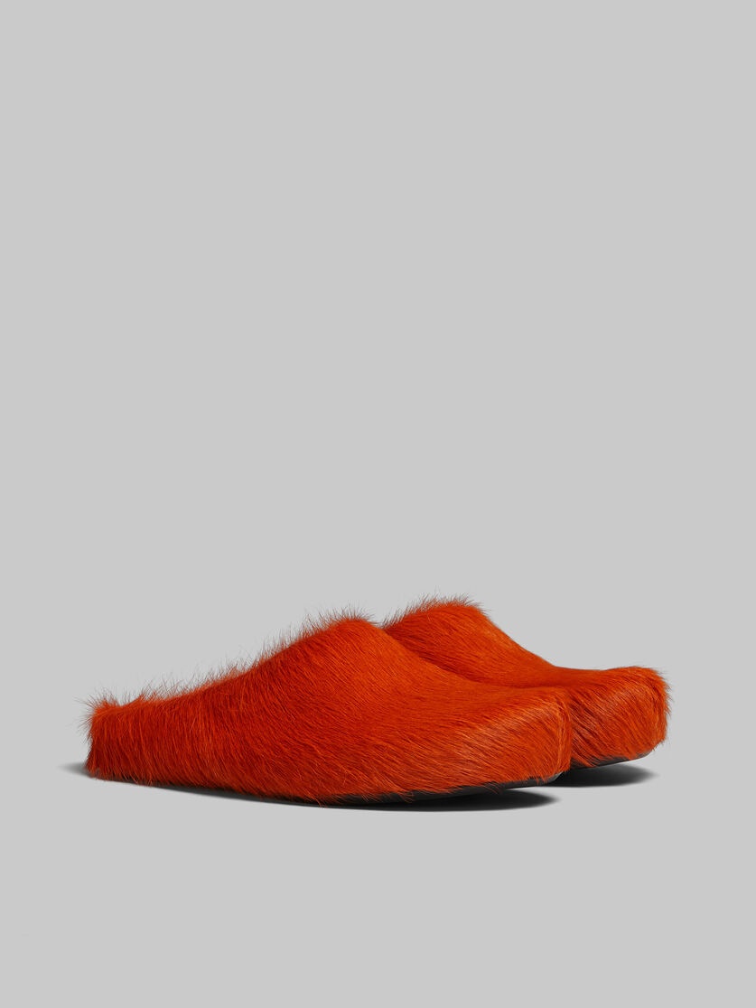 ORANGE LONG HAIRCALFSKIN FUSSBETT SABOT - 2