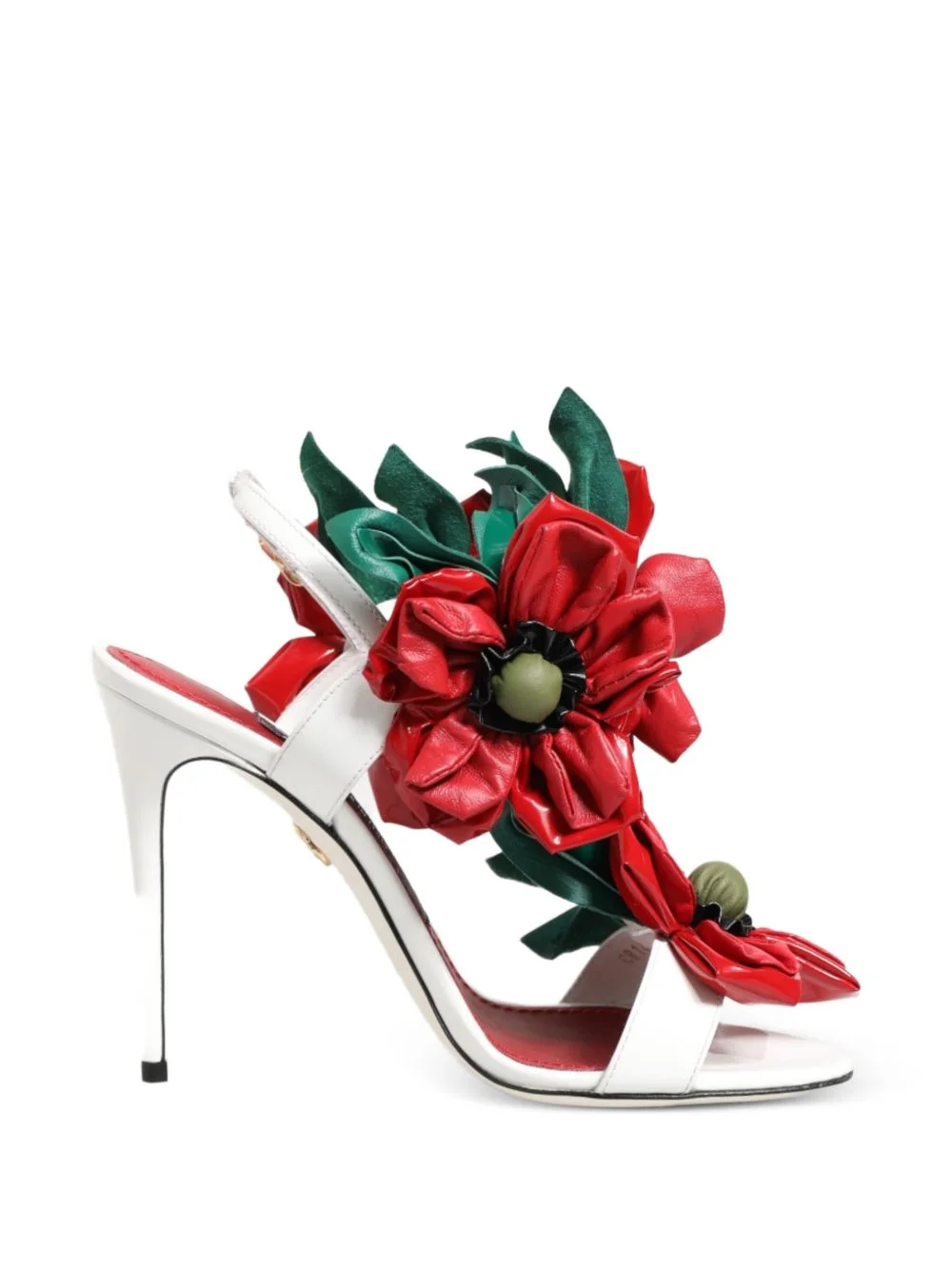 floral-appliqué heeled sandals - 1