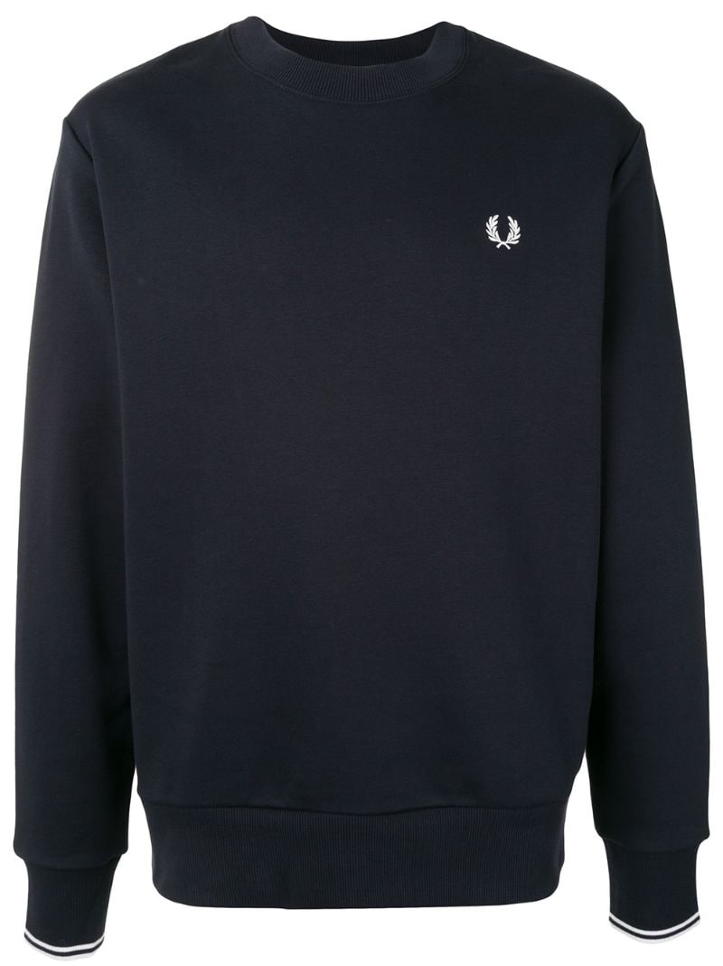 logo-embroidered wool-cotton jumper - 2