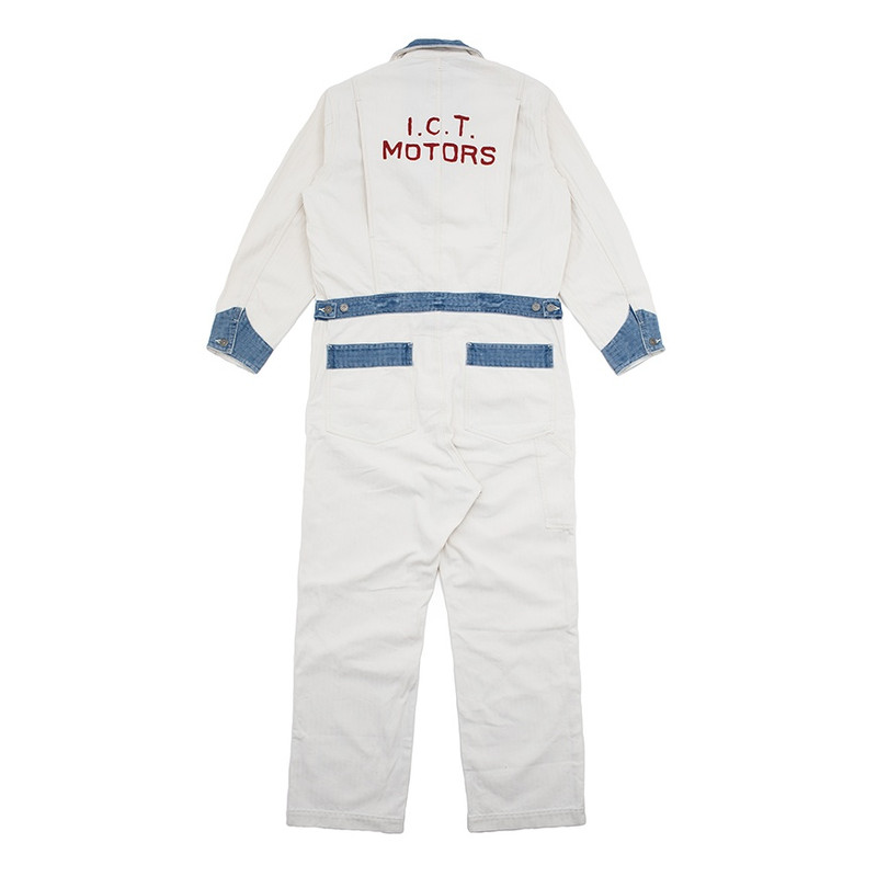 visvim MECHANICS COVERALL (HERRINGBONE) WHITE outlook
