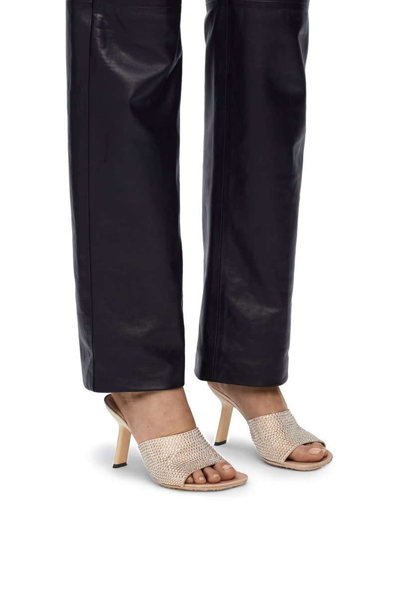 Loewe Petal heel slide in suede and crystals outlook