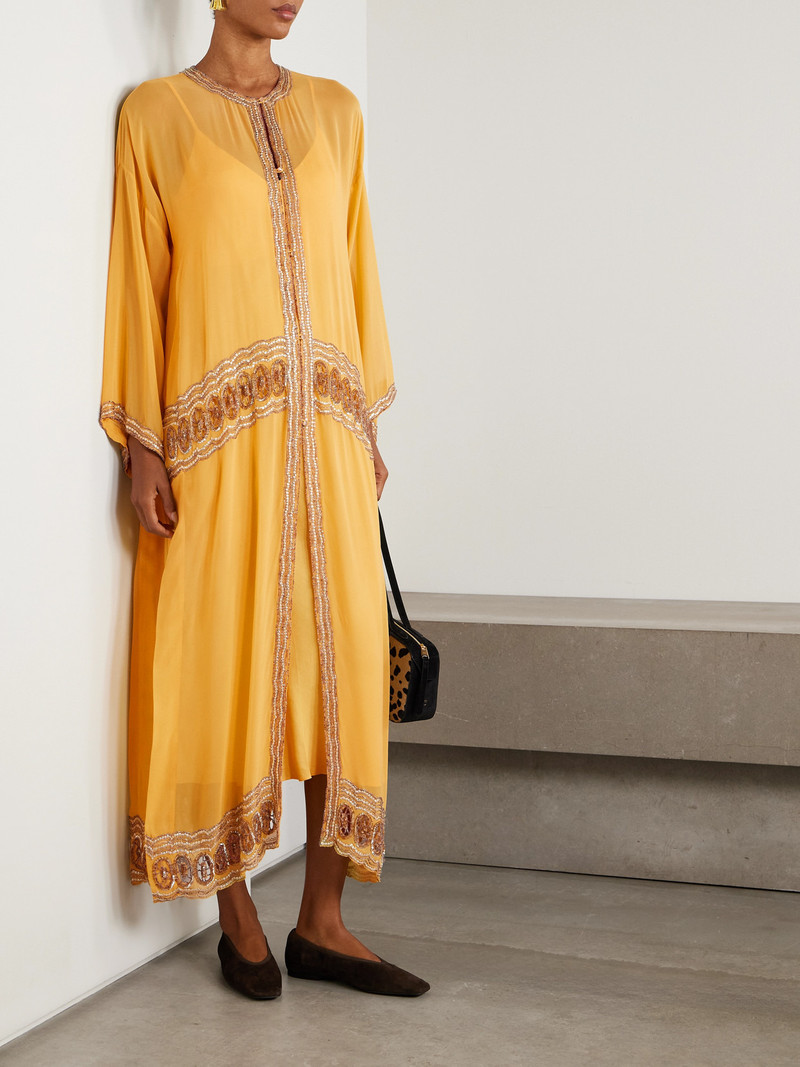 BODE Ducat Embellished Silk-voile Kaftan outlook