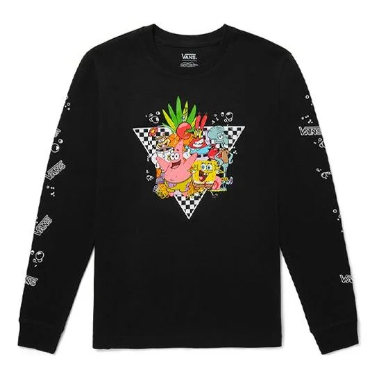 (WMNS) Vans x SPONGEBOB SQUAREPANTS Printing Round-neck Sweateshirt Black VN0A5I3FYZS - 1