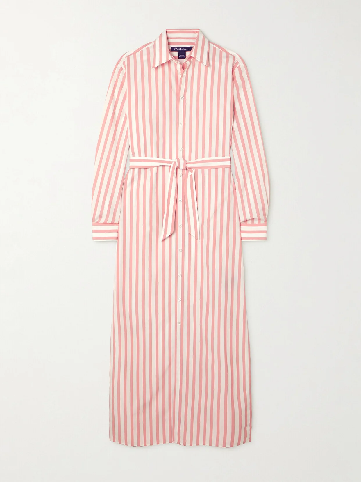 Ysabella Striped Cotton-poplin Maxi Shirt Dress - 1