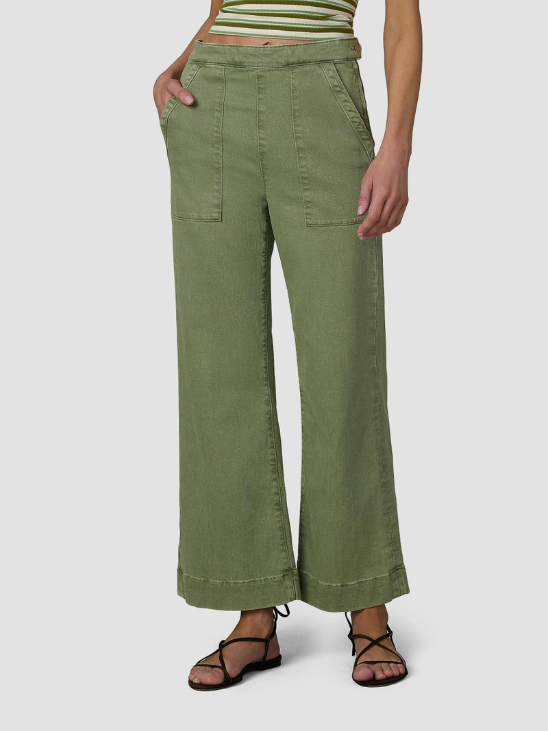 Women's The Side Zip Wide-Leg Ankle Pants - Pesto 3