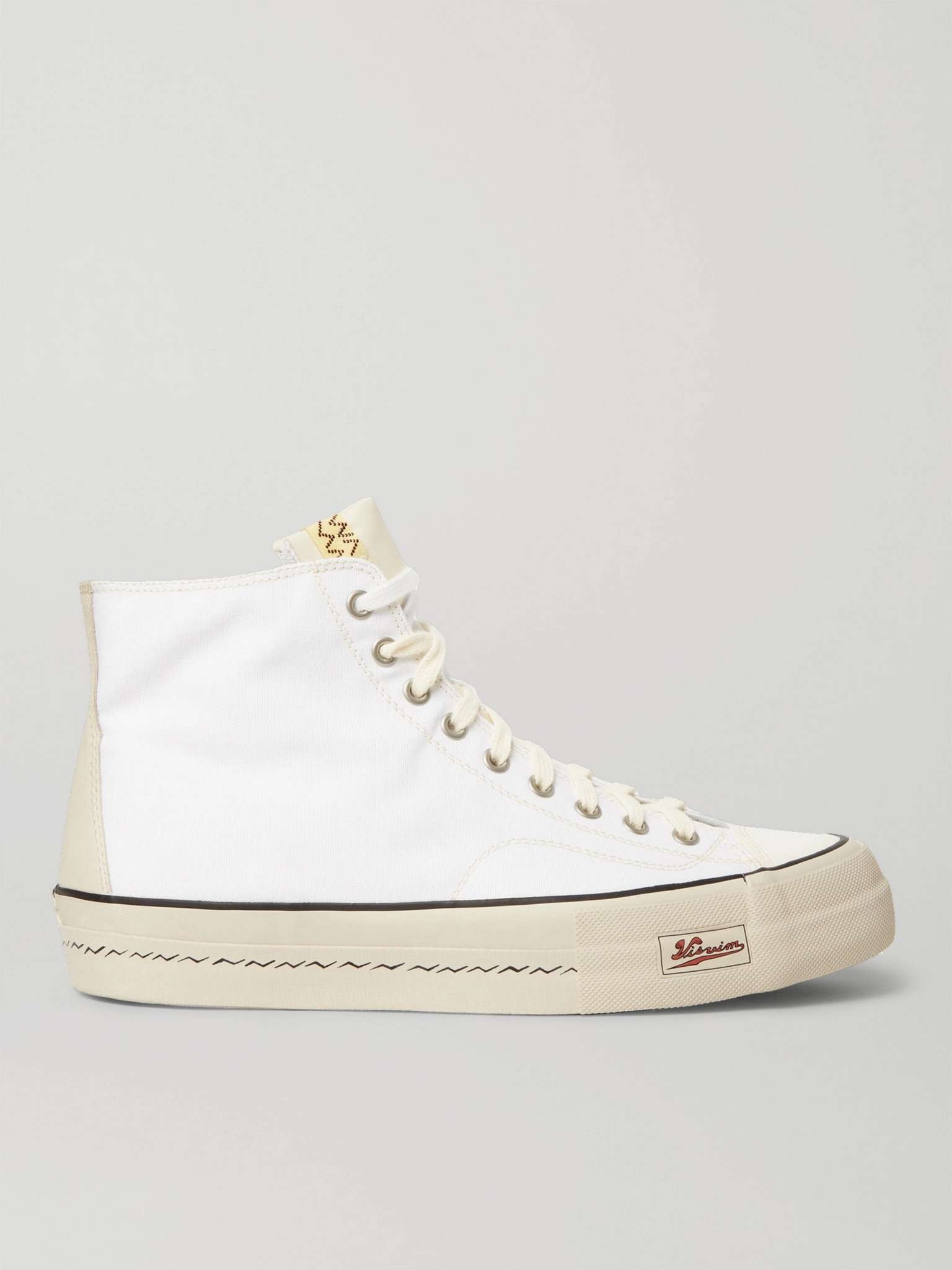 Skagway Leather-Trimmed Canvas High-Top Sneakers - 1