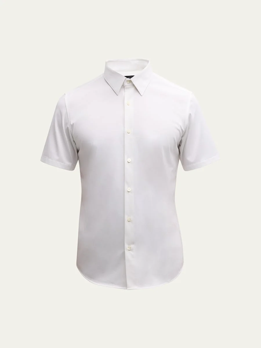 Men's Irving Short Sleeve Shirt in Structure Knit - 1