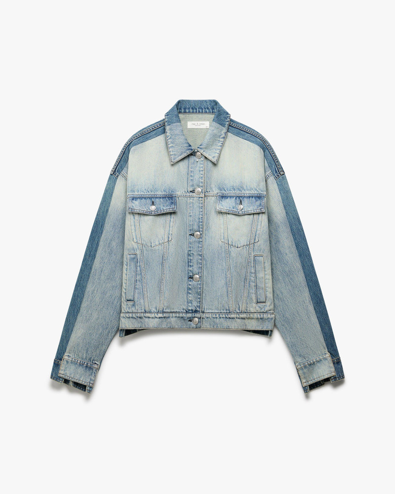 Ryan Denim Trucker Jacket Lightweight Rigid in York Spliced 1