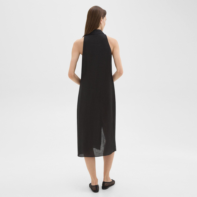 Theory Halter Neck Shirt Dress in Hemp outlook