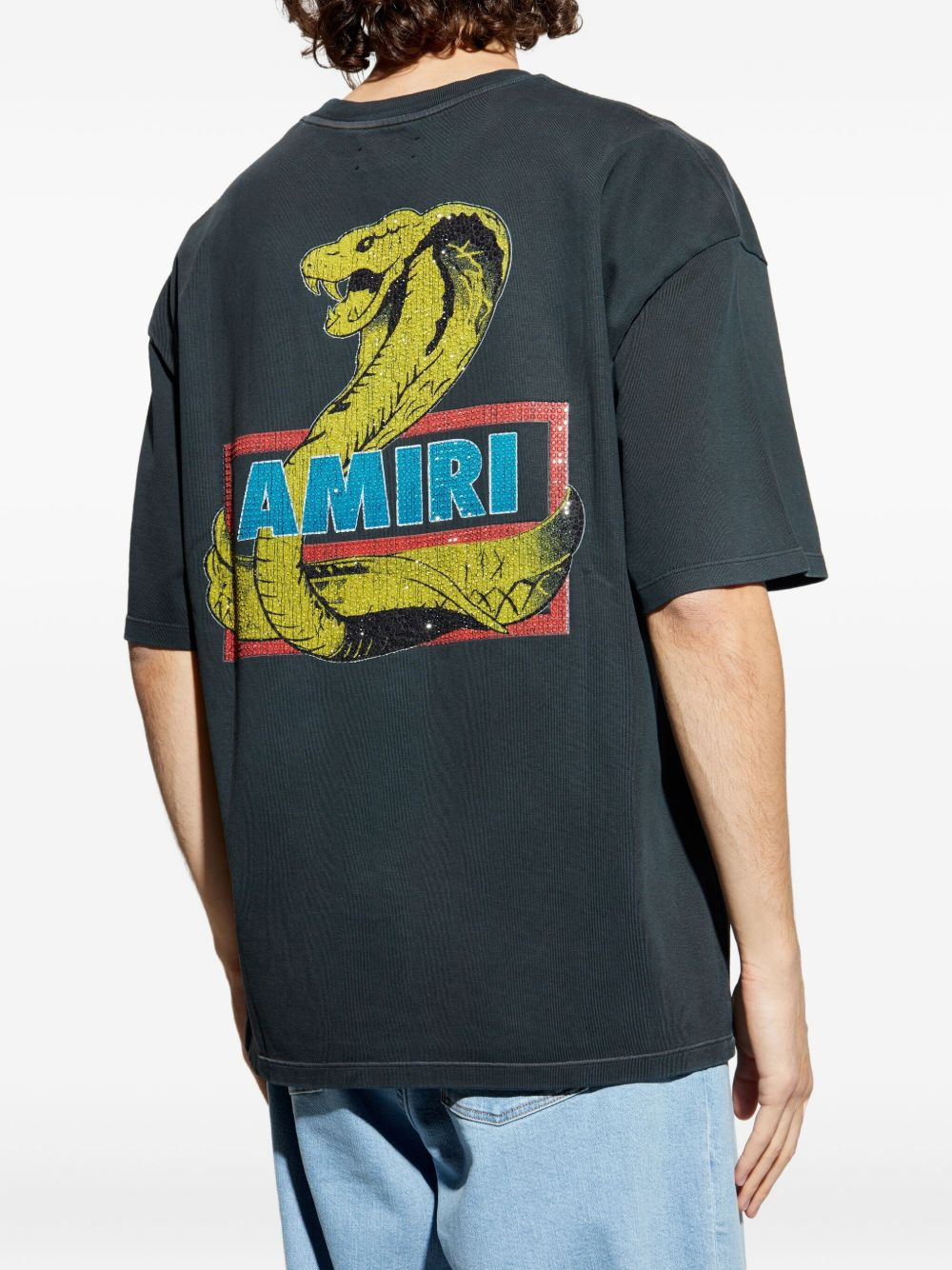 snake-print cotton T-shirt - 4