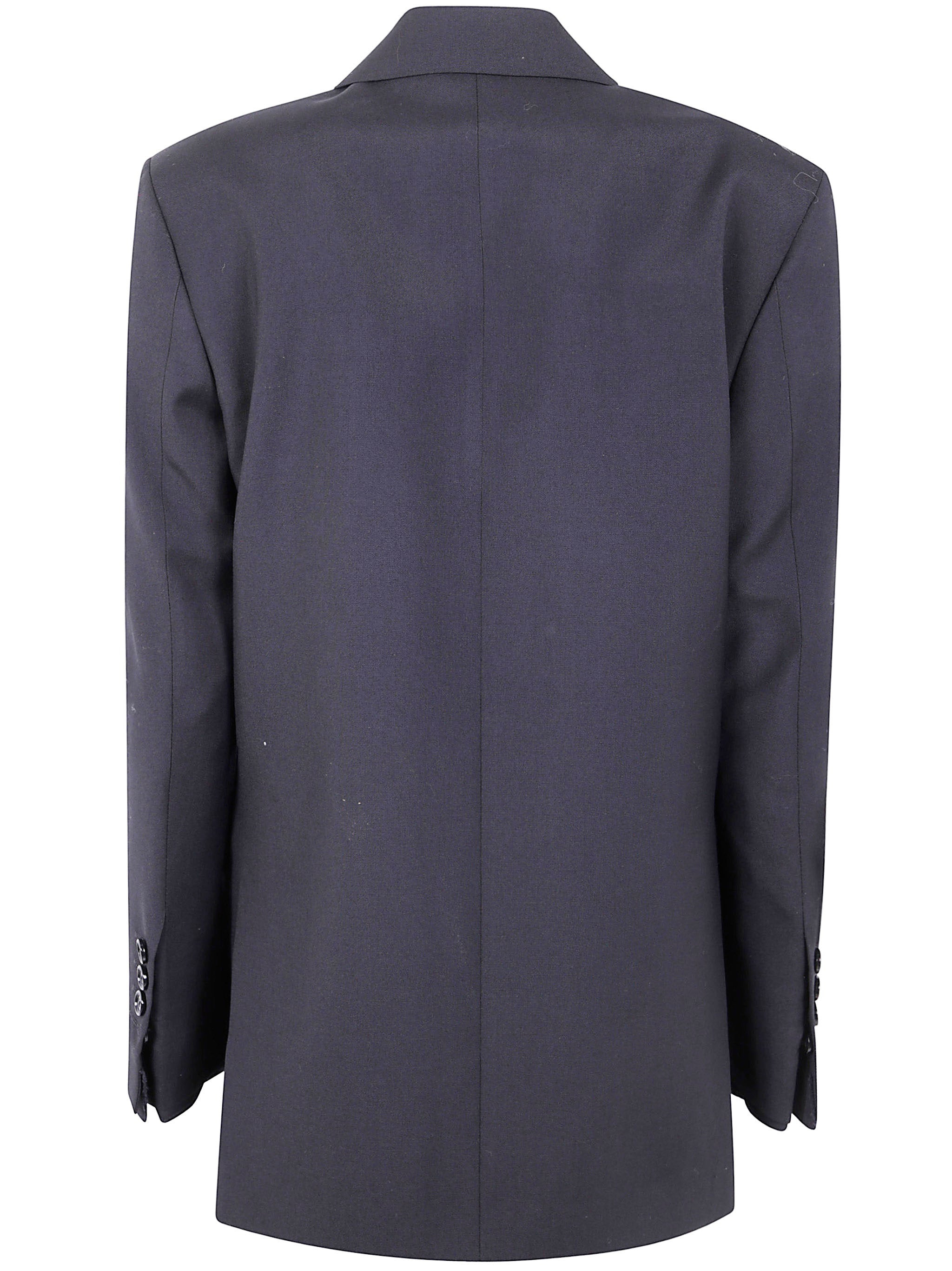 Ann Demeulemeester Women "Elin" Twisted Clousure Tailored Jacket With Raw Edge Cotton Detail - 2