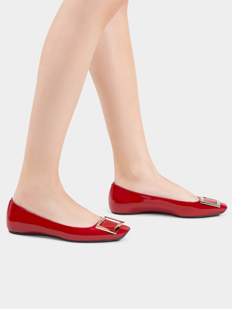 Roger Vivier Trompette Metal Buckle Ballerinas in Patent Leather outlook