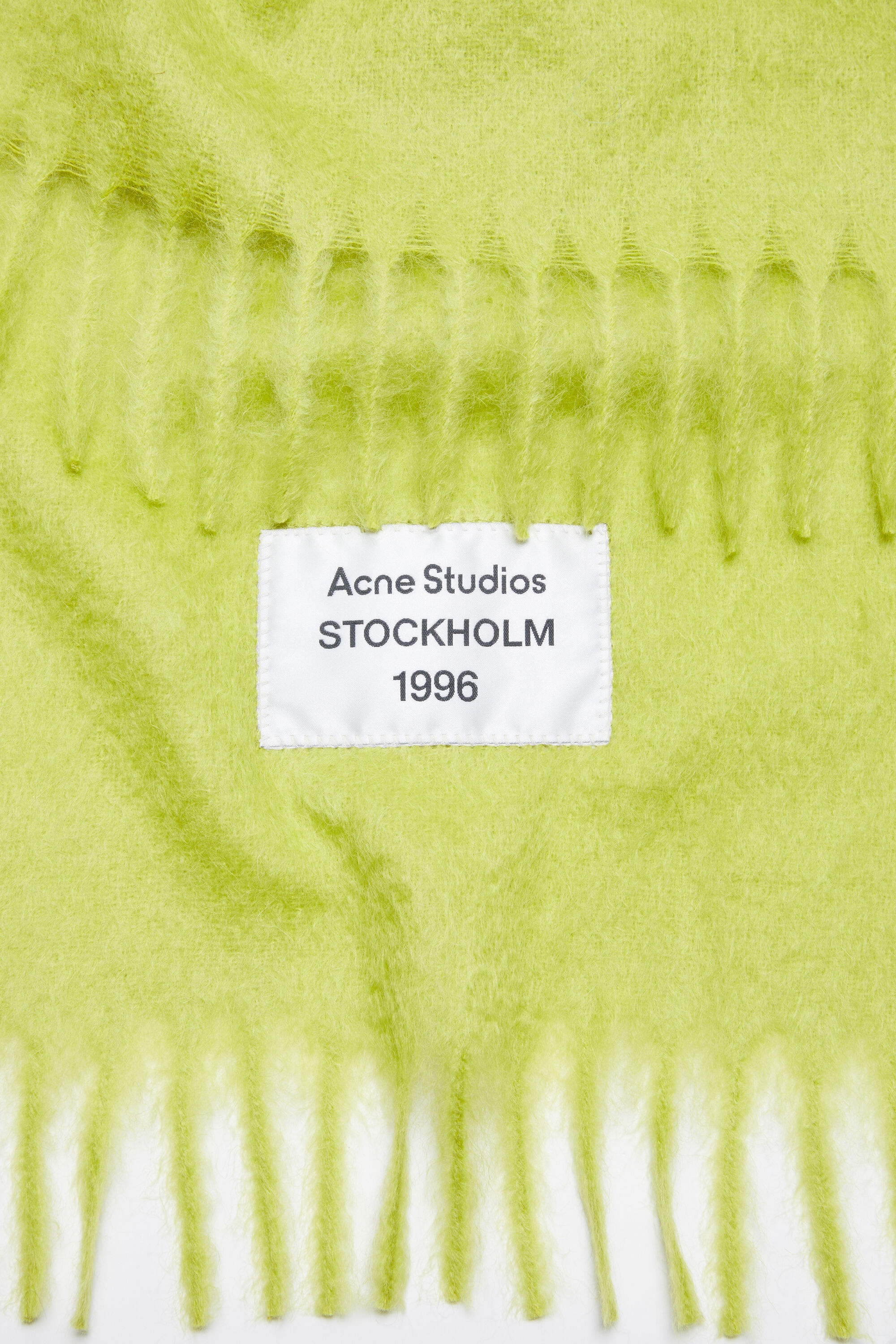 Fringe alpaca scarf - Neon green - 4
